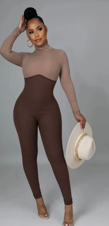 Date Taste Jumpsuit ( Mocha )