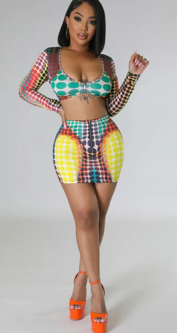 Dotted Girly Skirt Set