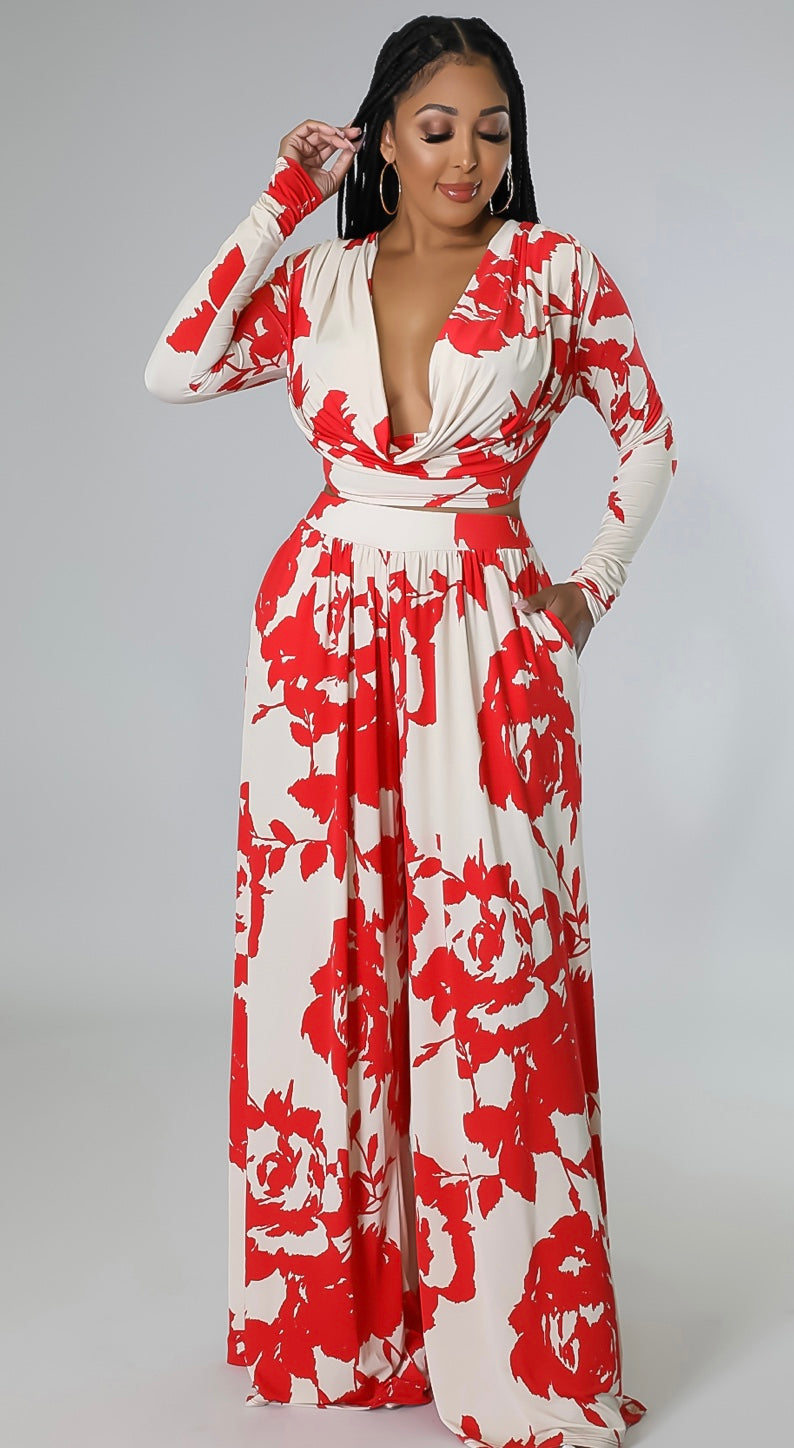 Sheva Pant Set ( Red )