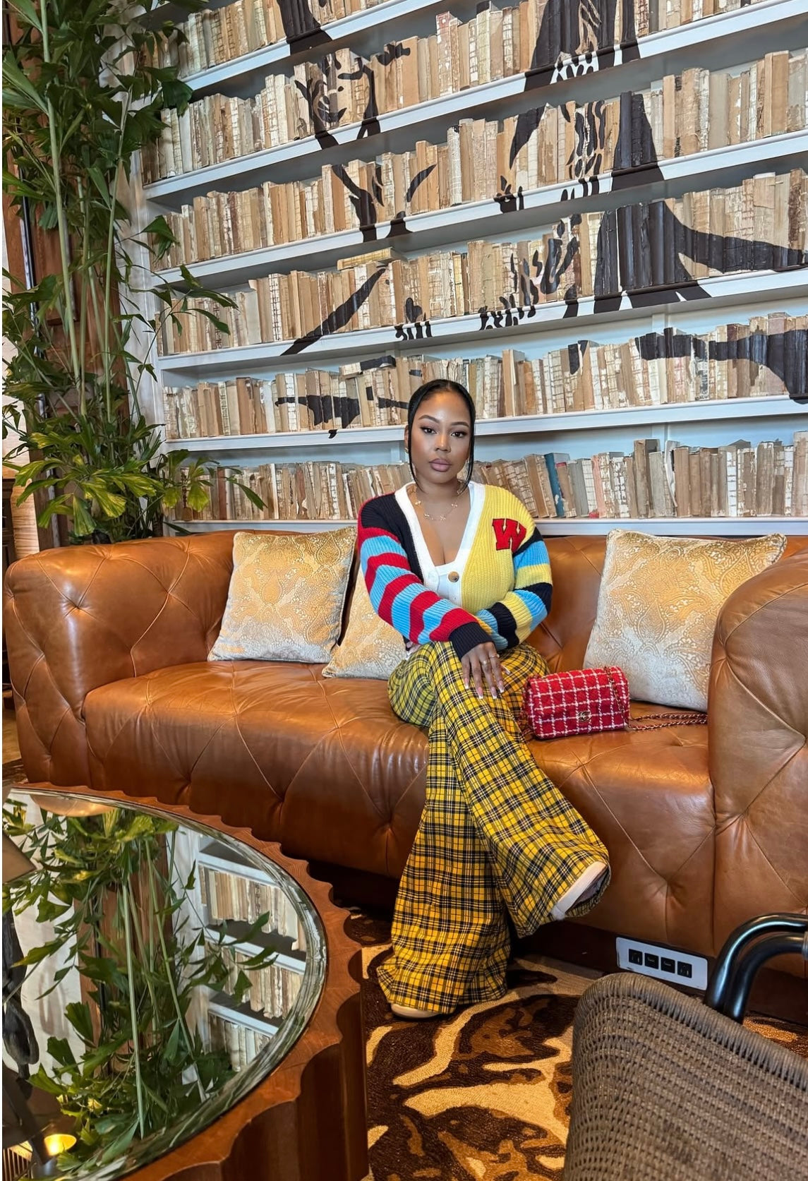 London Plaid Bell Bottom Pants