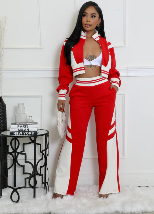 Lux Pant Set ( Red )