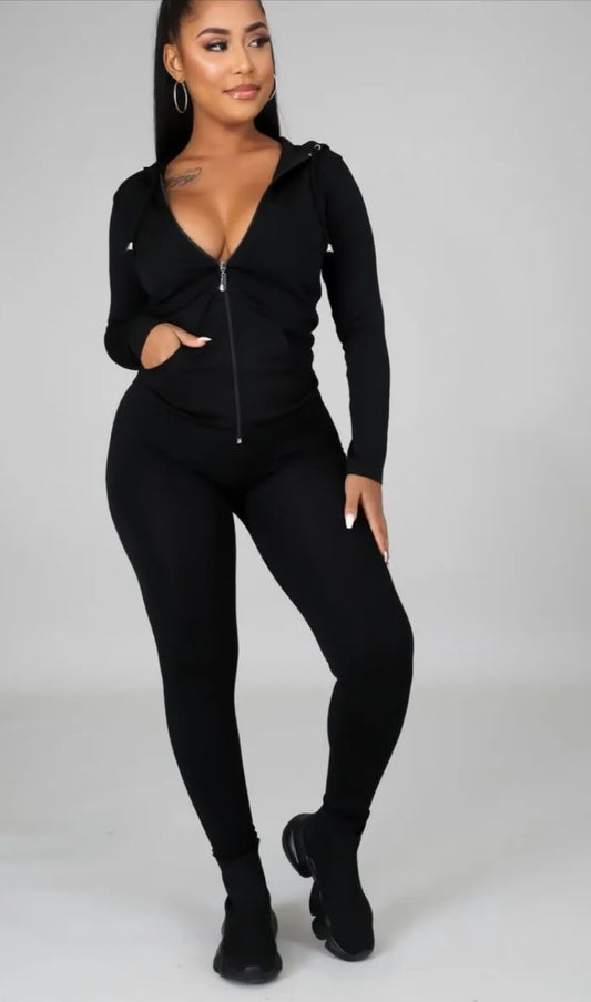 Curves Ahead Legging Set ( Black )