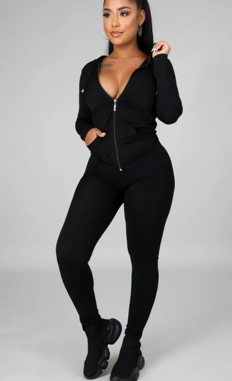 Curves Ahead Legging Set ( Black )
