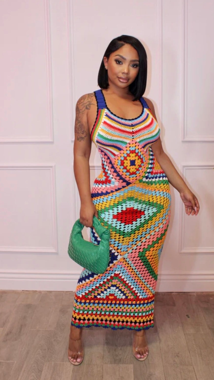 Multi Color Crochet Maxi