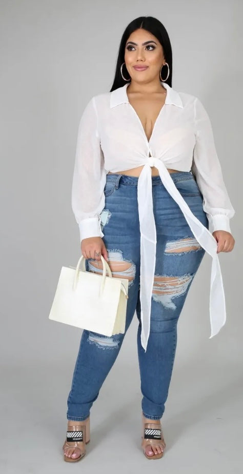 Marble kimono Top ( White )