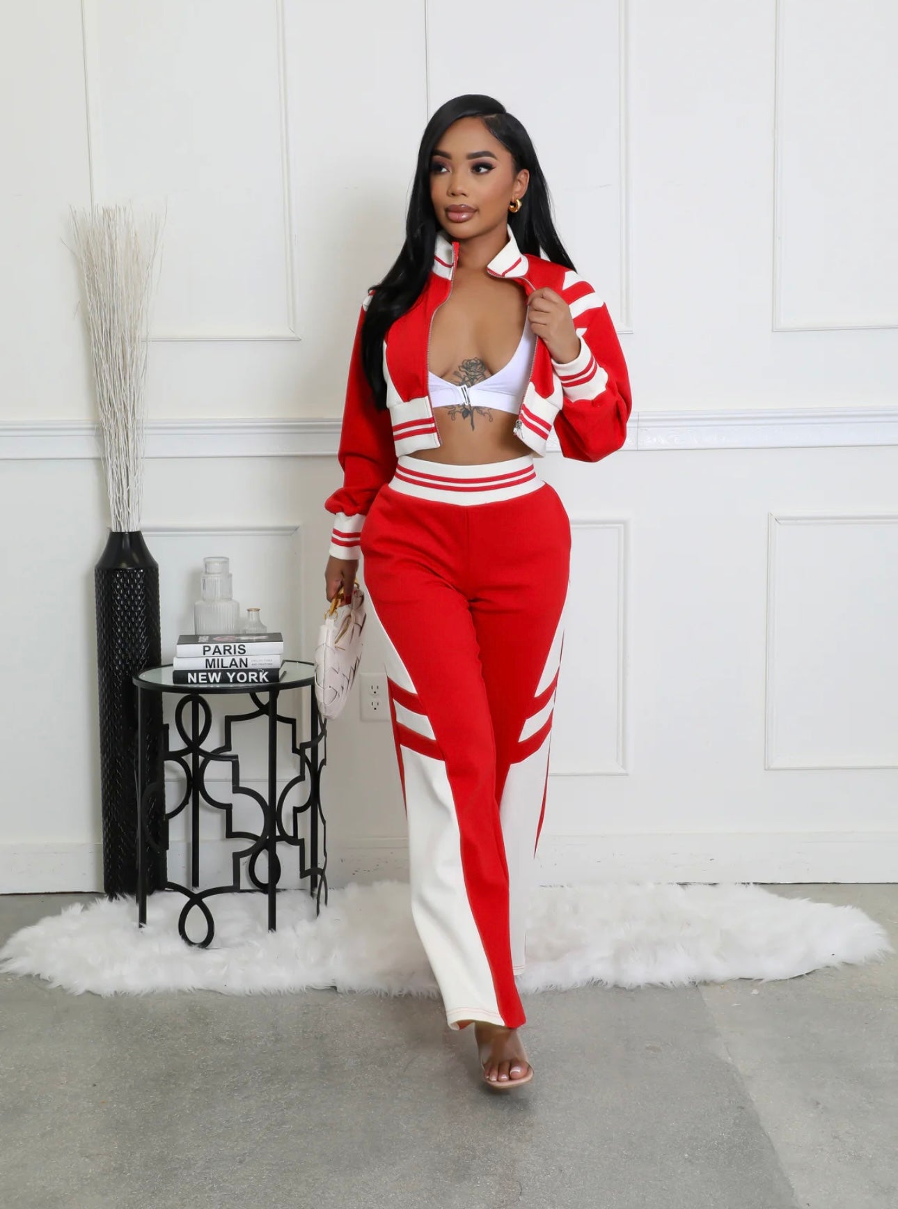 Lux Pant Set ( Red )