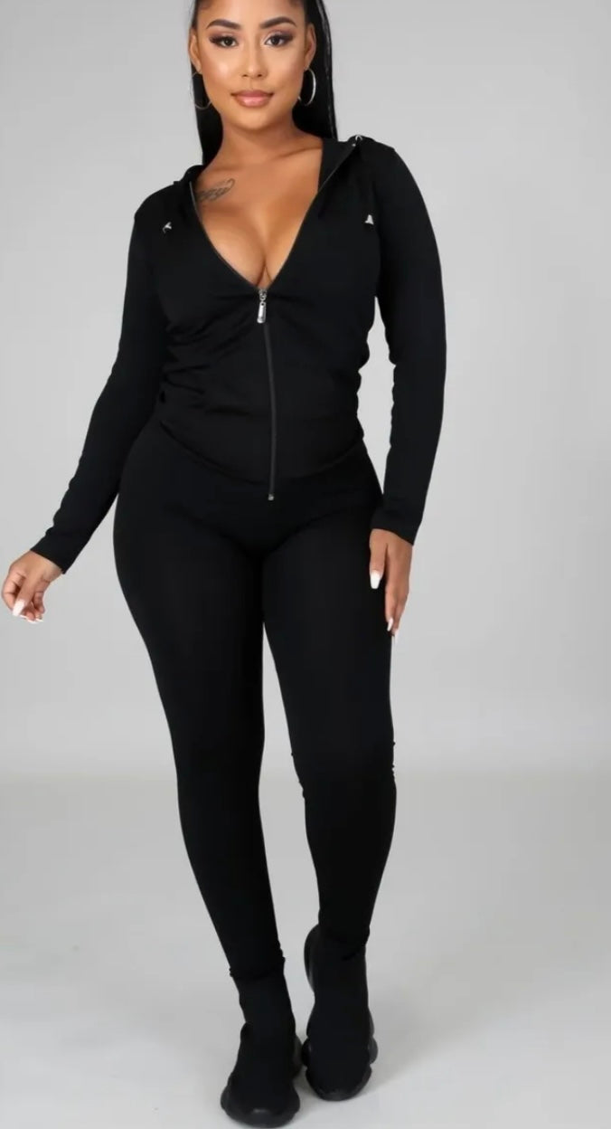 Curves Ahead Legging Set ( Black )