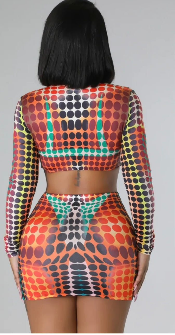 Dotted Girly Skirt Set
