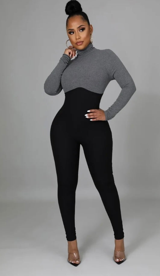 Date Taste Jumpsuit ( Charcoal )