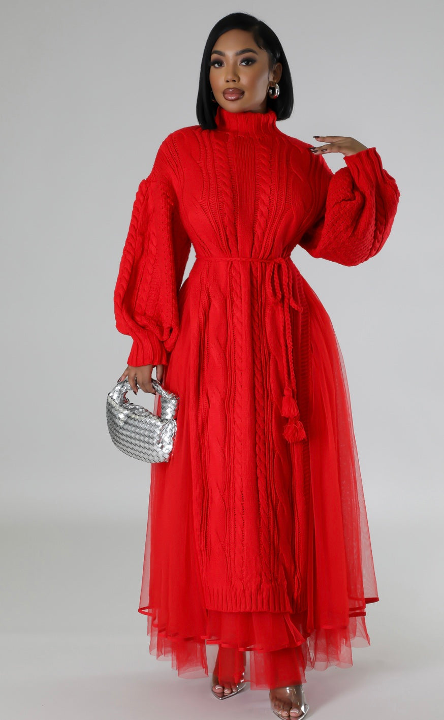Tulle Me Skirt Set (Red )