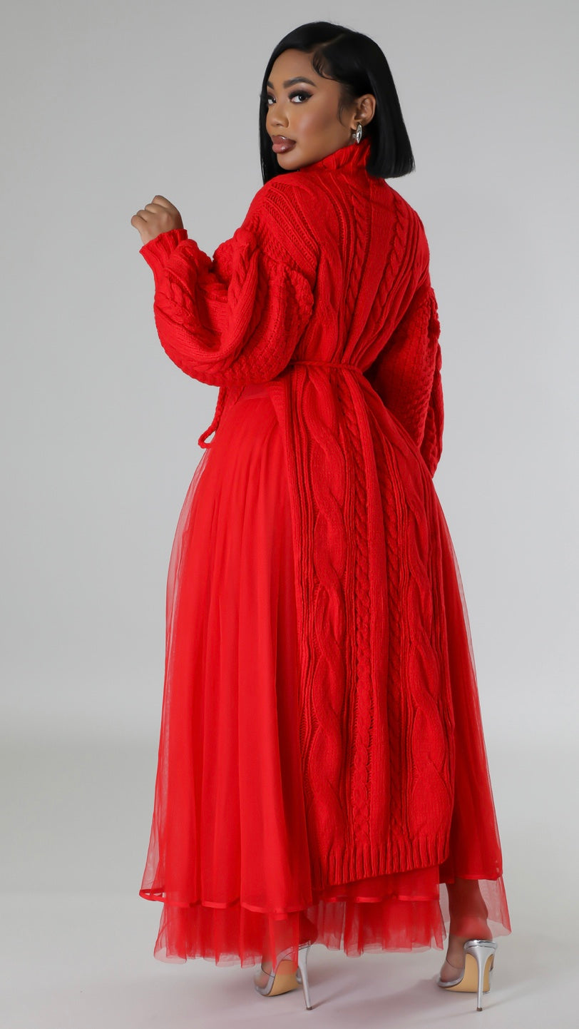 Tulle Me Skirt Set (Red )