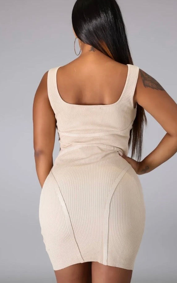 Be Mine Dress ( Soft-taupe )