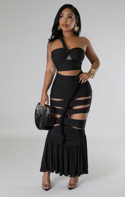 Sailing Babe Dress ( Black )