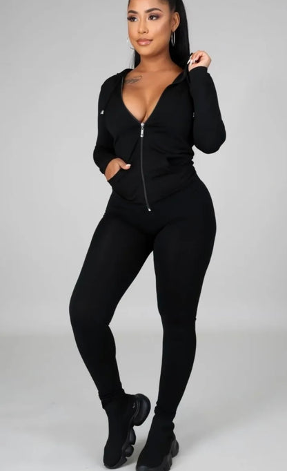 Curves Ahead Legging Set ( Black )