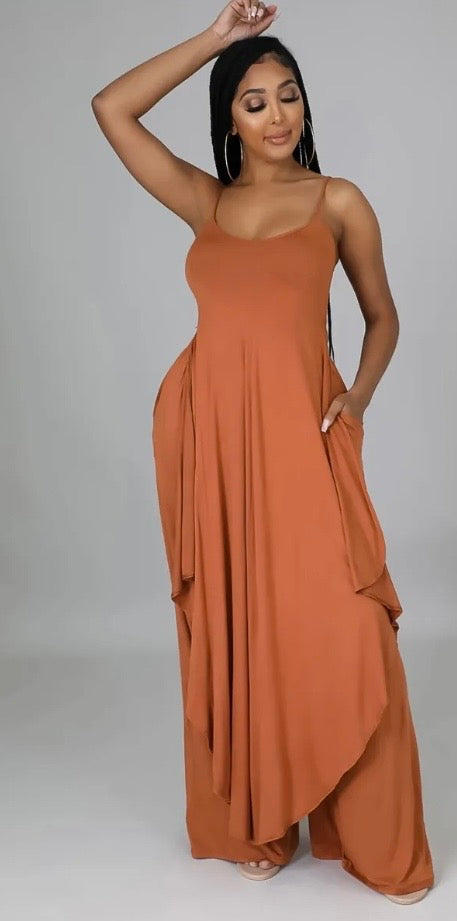 Chill time Pant Set ( Rust )