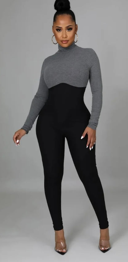 Date Taste Jumpsuit ( Charcoal )