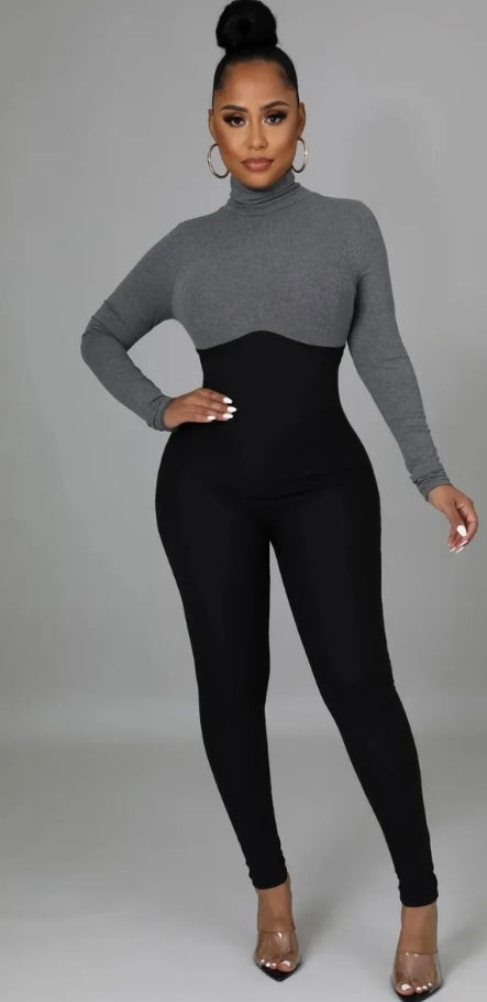 Date Taste Jumpsuit ( Charcoal )