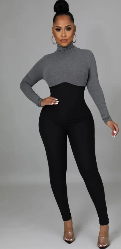 Date Taste Jumpsuit ( Charcoal )