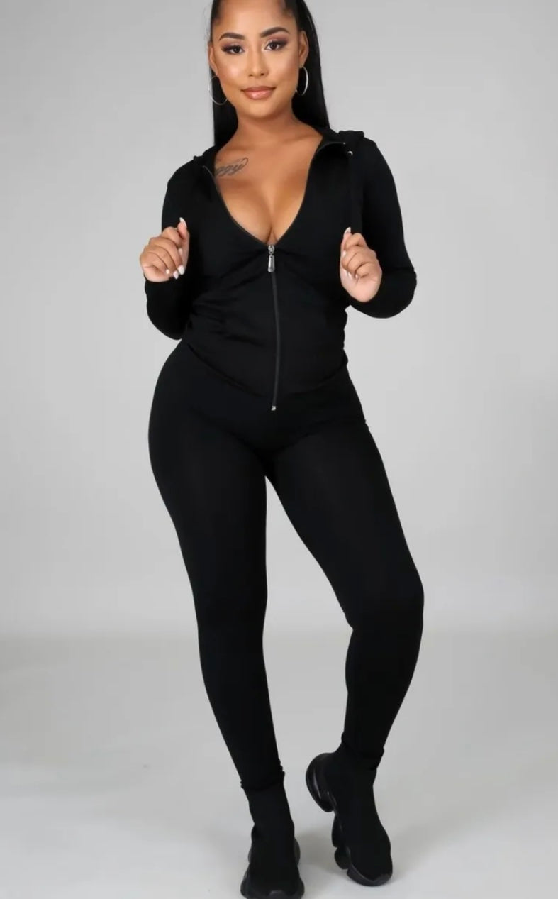 Curves Ahead Legging Set ( Black )