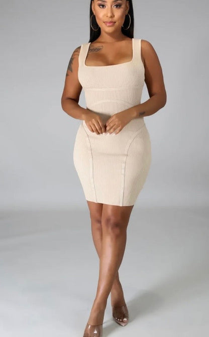 Be Mine Dress ( Soft-taupe )
