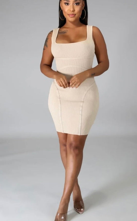 Be Mine Dress ( Soft-taupe )