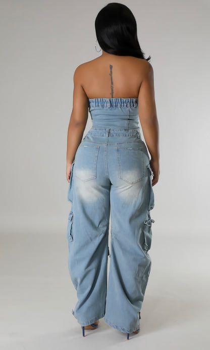 Claiming You Denim Jumpsuit