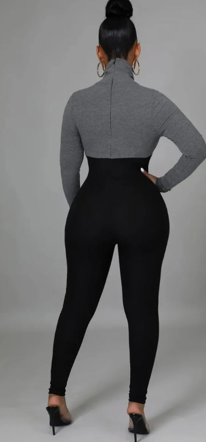 Date Taste Jumpsuit ( Charcoal )