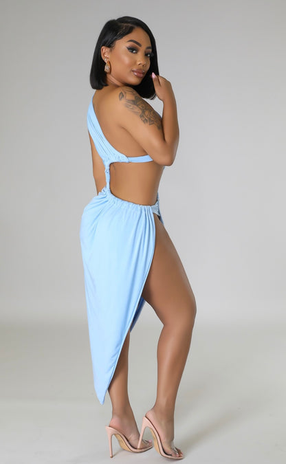 Vacay Slay Dress ( Powder Blue )