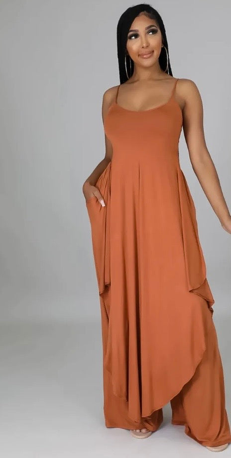 Chill time Pant Set ( Rust )