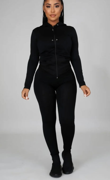 Curves Ahead Legging Set ( Black )